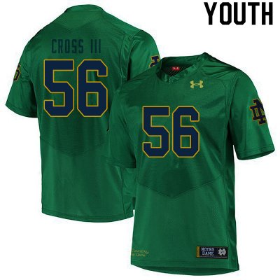 Notre Dame Fighting Irish Youth Howard Cross III #56 Green Under Armour Authentic Stitched College NCAA Football Jersey QXZ0499DV